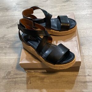 Franco Sarto Black Tabatha Platform espadrille sandal size 8.5W/9